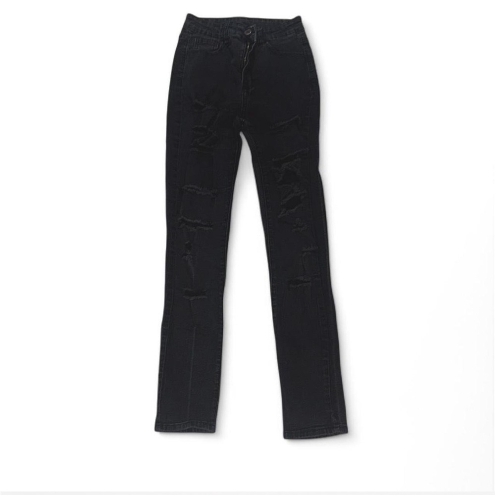 Women's Black Distressed Jeans
